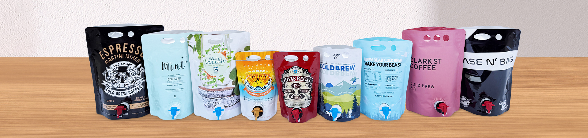 Huadi customized 1L bag in box super pouch for coffee, juice, olive oil with v top